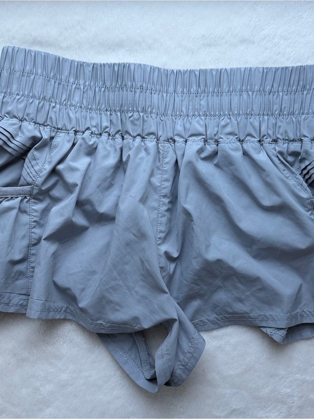 Light Gray Womens Athletic Shorts with Elastic Waist Free people